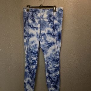 Avia Kids Blue and White Tie-Dye Leggings